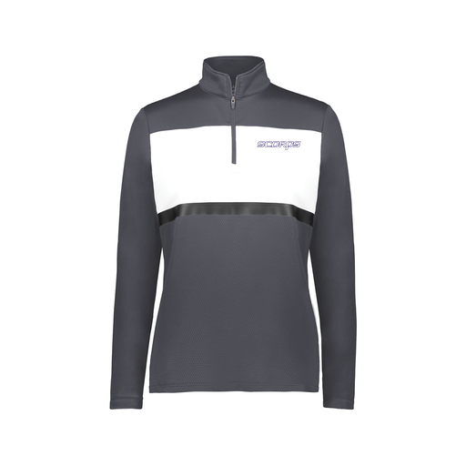 [222791.F52.XS-LOGO2] Ladies Bold 1/4 Zip Pullover (Female Adult XS, Gray, Logo 2)