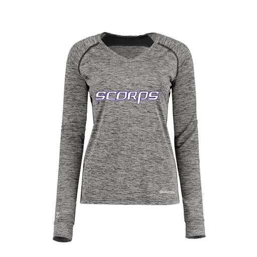 [222770.K94.XS-LOGO2] Ladies Electric Long Sleeve Shirt (Female Adult XS, Black, Logo 2)