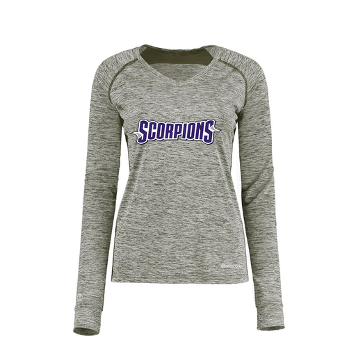 [222770.K94.XS-LOGO1] Ladies Electric Long Sleeve Shirt (Female Adult XS, Gray, Logo 1)
