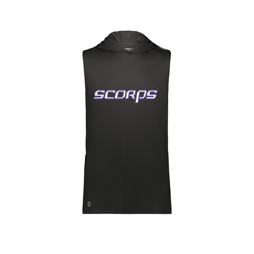 [222590.080.XS-LOGO2] Men's CoolDry Sleeveless Hoodie (Adult XS, Black, Logo 2)