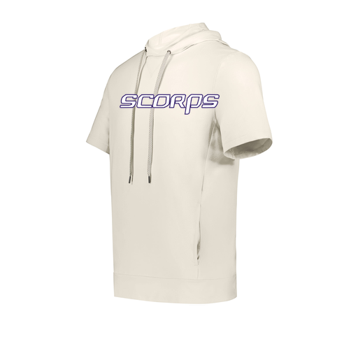 [222505.907.S-LOGO2] Men's Venturs Soft Knit Short Sleeve Hoodie (Adult S, White, Logo 2)